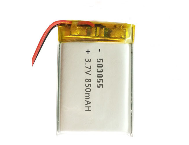 3.7V 850MAH Pile de polymère de polymère lithium rechargeable de la batterie 65055 avec PCM et fil