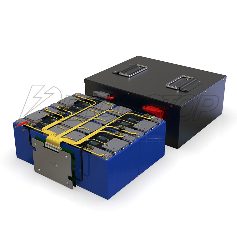 AGV Batterie 48V 40Ah Lithium-LiFePO4-Akku mit BMS-Metallkasten