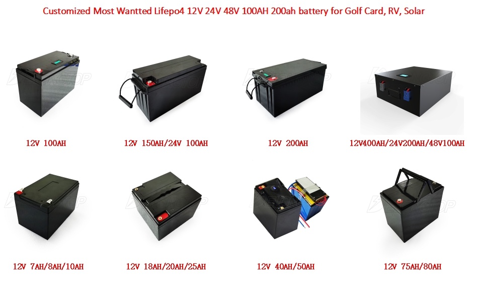 Piles polymères au lithium 12 V 100ah LifePO4 Batterie intérieure pour Vanlife Solar Van RV