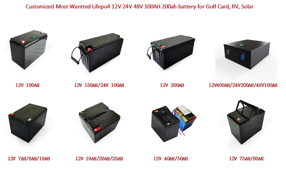 Baterías de polímero de litio 12 V 100AH ​​LIFEPO4 BATERÍA INTERIOR PARA EL SOLAR VANLIFE RV