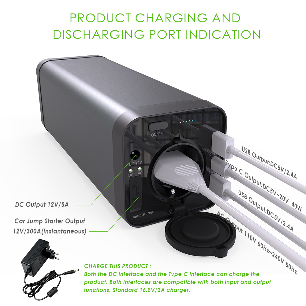 Banco de potencia multifunción con pantalla LCD, puerto USB, Tipo-C QC3.0 Puerto de entrada y salida de Puerto 40000MAH Fábrica de China Fabricante OEM