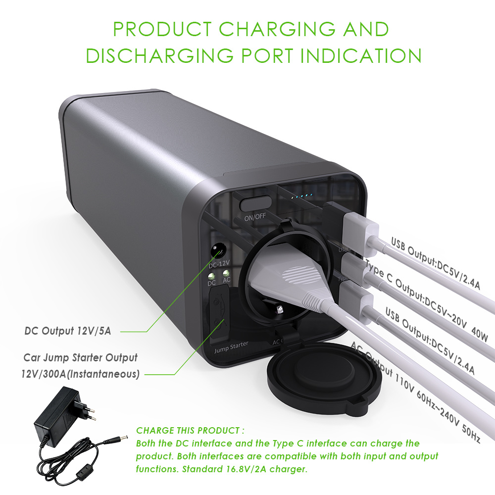 UP-200 USV-Stromversorgung aus Grad A Li-Polymer-Batteriezellen für den Innen- / Außen- / Auto-Starter-Sprung