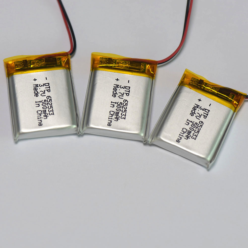 Célula de batería LIPO recargable 500mAh 3.7V batería de polímero con PCM 652533