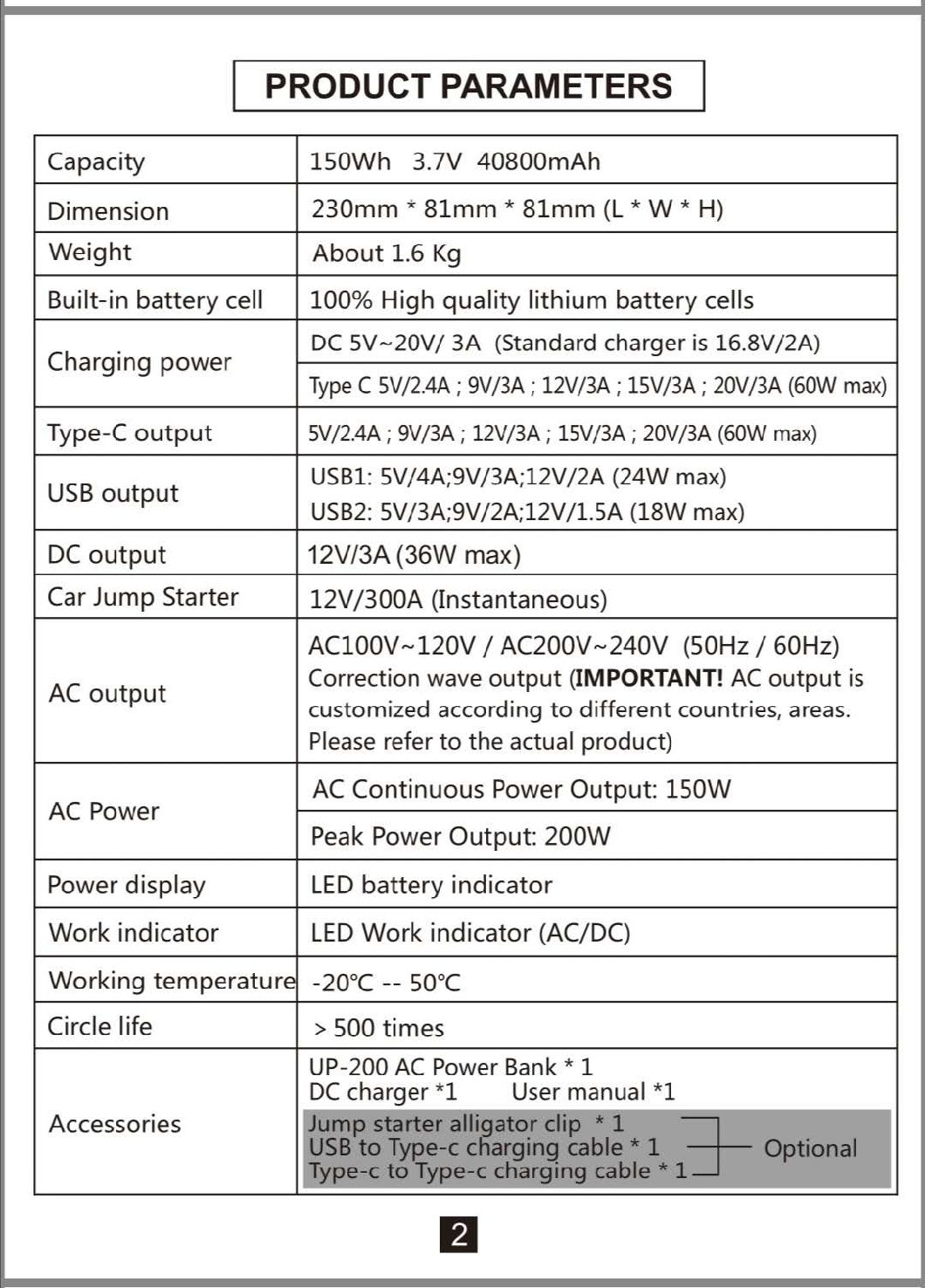 Mini portable Mini UPS Station d'alimentation solaire 220V AC Power Bank pour Camping