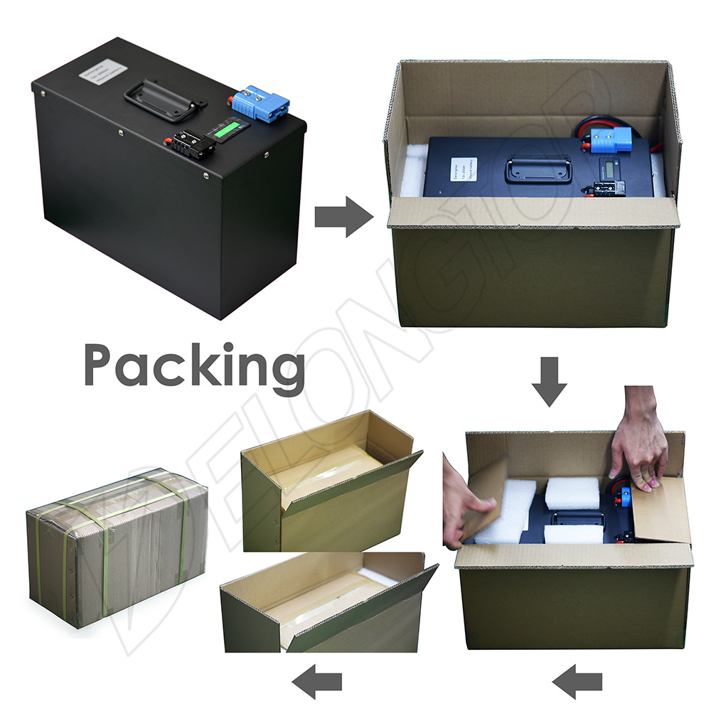 Batería de iones de litio de ciclo profundo con BM incorporado, perfecto para RV, solar, marina LIFEPO4 48V 100Ah batterie