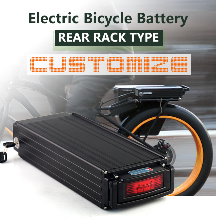Paquete de baterías eléctricas de bicicleta eléctrica tipo trasero 48V 20AH