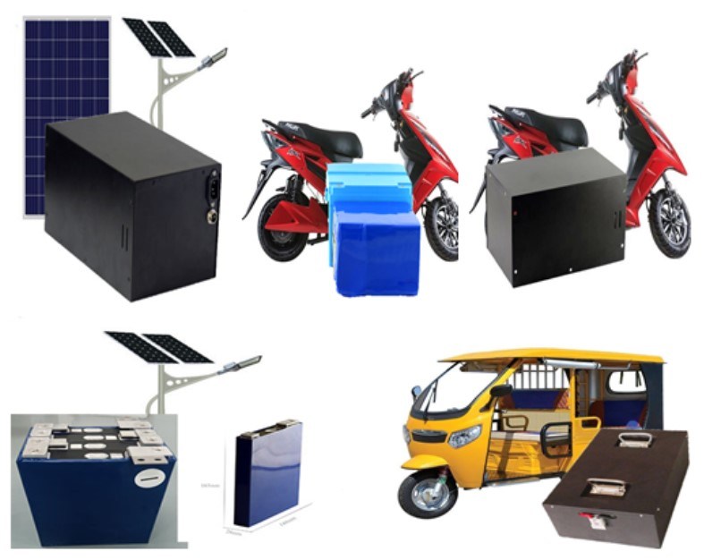 Fábrica OEM 12V 24V 48V 60V 72V 96V 100AH ​​Paquete de baterías LIFEPO4 para motocicletas Sistema solar