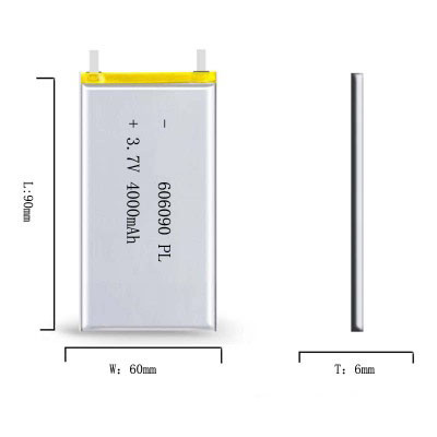3.7V 4000mAh Lipo Batterie Lithium-Polymer-Batterie-Zellen-606090