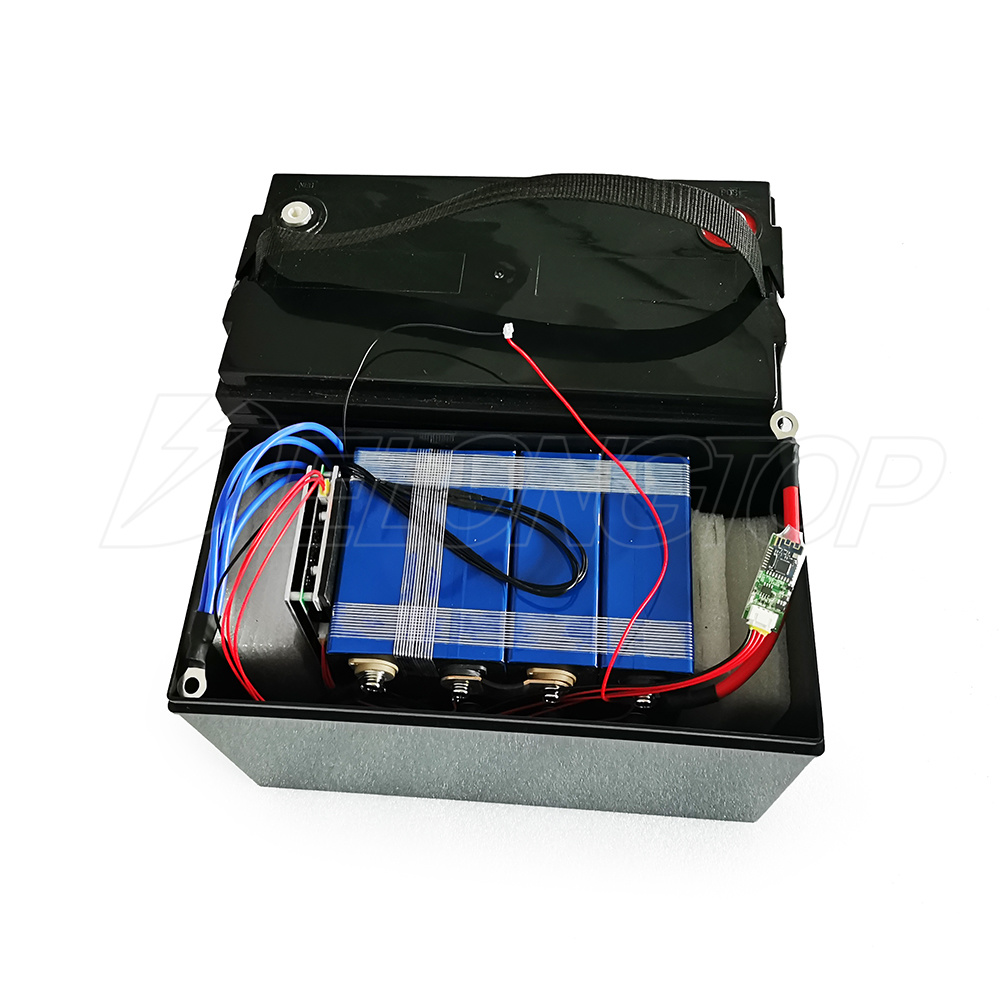 Paquete de baterías de fosfato de hierro litio LIFEPO4 12V 100H con BMS para sistema solar RV Scooter de coche eléctrico Barco de motocicleta