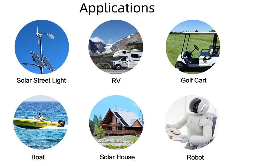 12V 200Ah Golf Cart Solar-Camper Boot LiFePO4 Lithium-Ionen-Akku