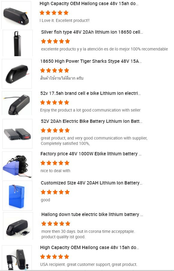 Batterie de lithium de 500W à vélos électrique 36V 12Ah Hailong Li Ion Batterie