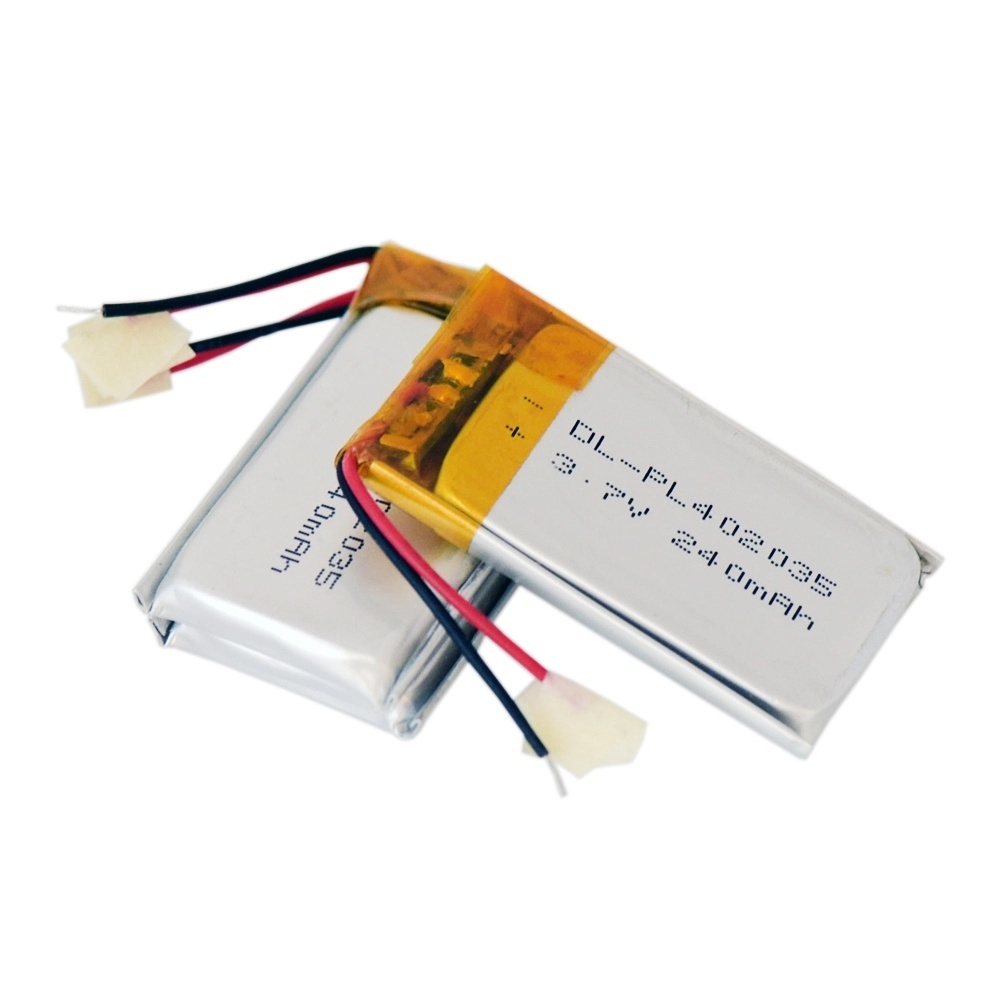 Cellule rechargeable de batterie de batterie de polymère lithium de 3,7 V 240MAH 240MAH 402035