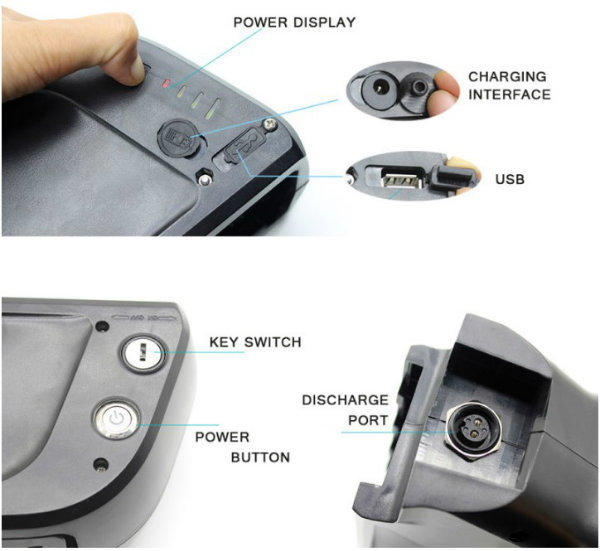 48V 10Ah E-Bike-Batteriepack Samsung / Panasonic Downtube Delphin Wiederaufladbare Lithiumbatterie