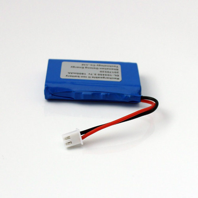 Bateria recarregável do íon do lítio do shell de alumínio de 3.7V 1800mAH 103450 com conector do jst