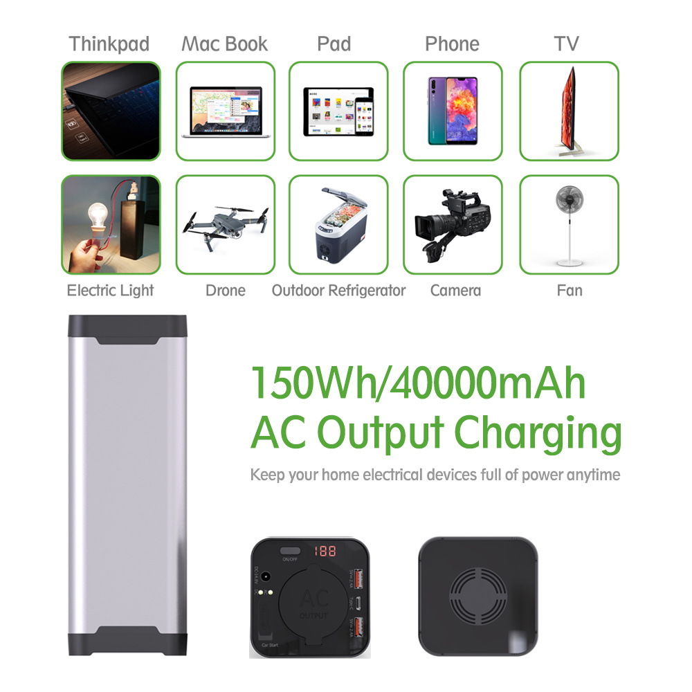 40000mAh Multifunktional-AC-Mobiltelefon-PD-Power Bank PSE mit 4 USB C-Schnellladegerät