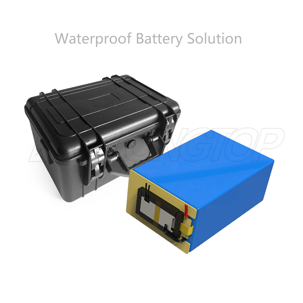 Paquete de baterías de litio solar recargable de litio 48V 50AH con caja a prueba de agua a prueba de agua