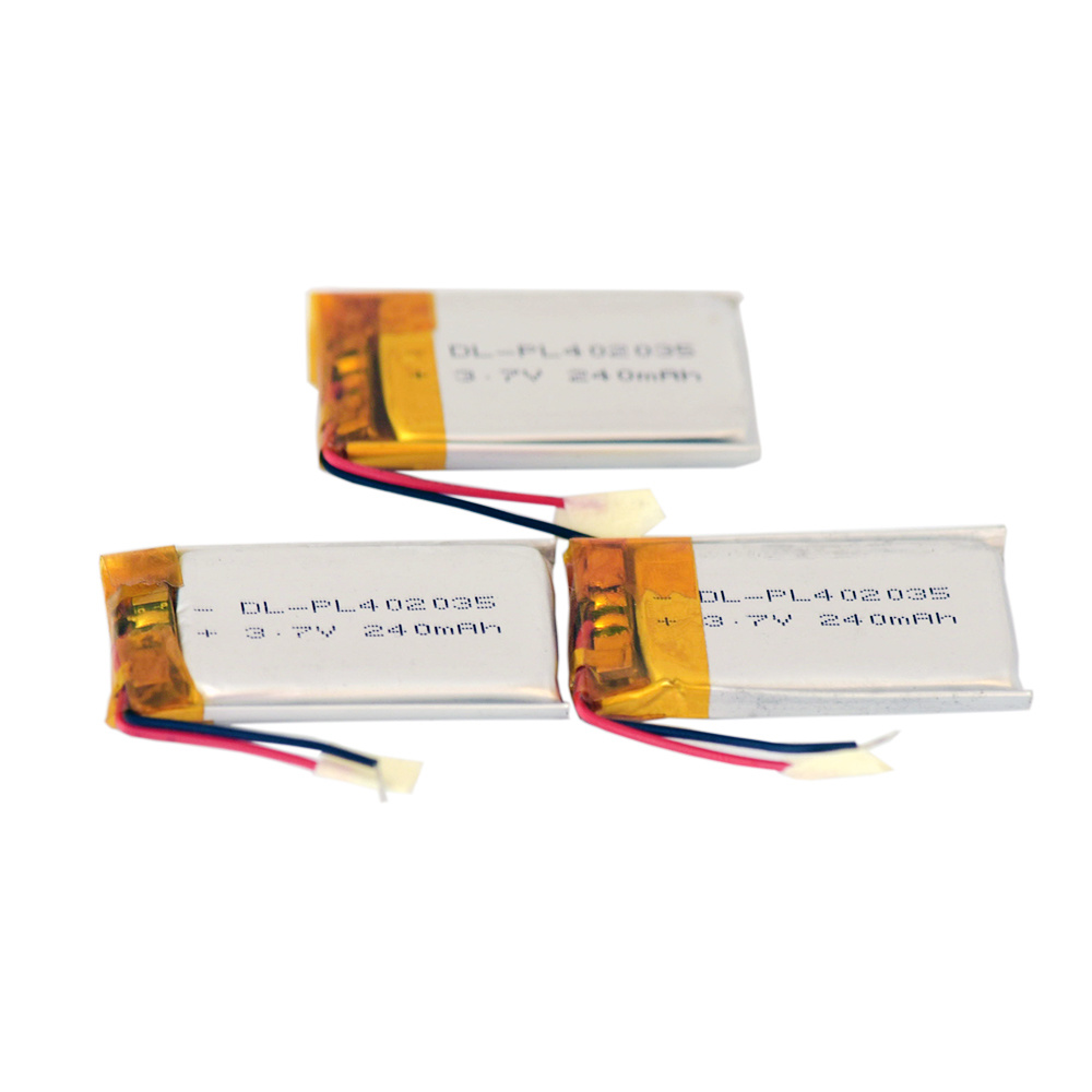 Batterie de produit électrique 402035 3.7V 230MAH Cellule de batterie LIPO 3.7V LI-POLYMER