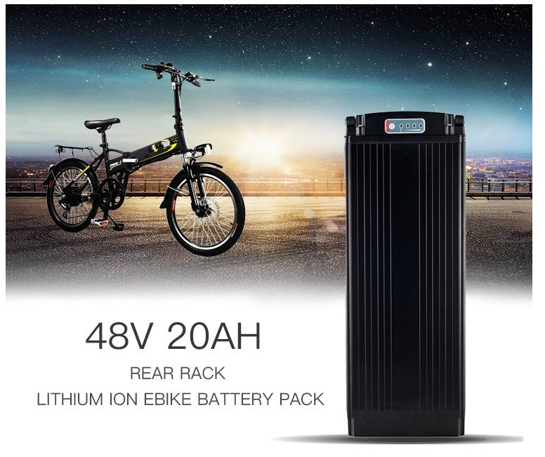 Paquete de baterías de litio de rack trasero de alta capacidad 48V 20AH para kit de bicicleta eléctrica