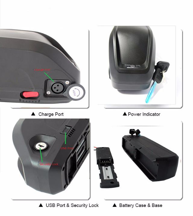 Anpassen Lithium-Ionen-Pack 48V 15Ah-Batterie für 1000W elektrisches Fahrrad