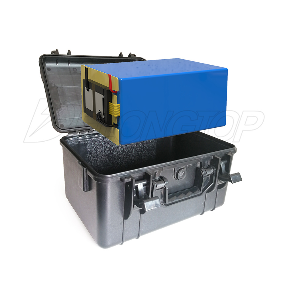 Paquete de baterías de litio solar recargable de litio 48V 50AH con caja a prueba de agua a prueba de agua