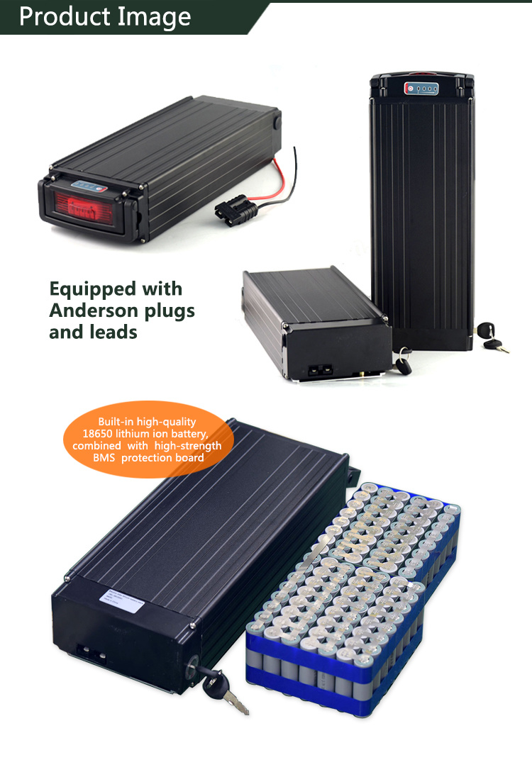 Wiederaufladbare 36V 15Ah Gepäckträger Li-Ionen-Lithium-Akkus mit Ladegerät für 500W elektrisches Fahrrad