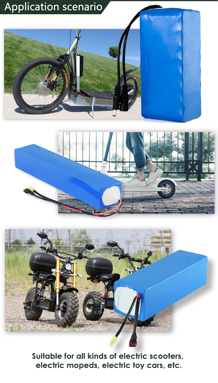 Paquete de batería de litio de 48V 20Ah 48V 1000W Batería eléctrica para bicicleta para scooter eléctrico